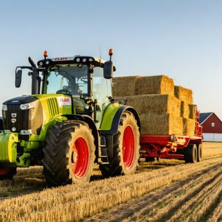 Traktor Claas z Przyczepą: Pełne Gospodarstwo w Domu