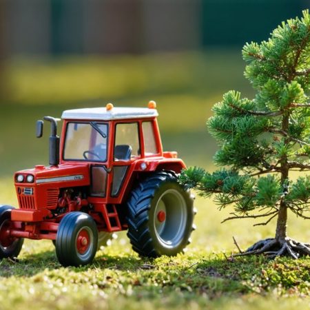 Traktor z drzewem: maszyna leśna w miniaturze